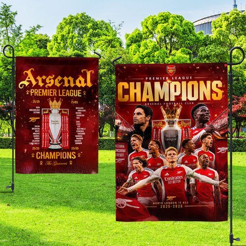 Arsenal FC Premier League Champions 25/26 Double-side Garden Flag – HOATT18199