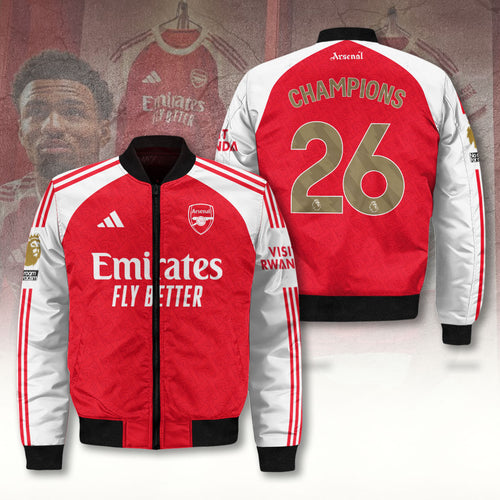 Arsenal FC Premier League Champions 25/26 3D Bomber Jacket – TANTN23497