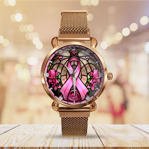 Breast Cancer Awareness Mesh Strap Quartz Watch – HOATT12479