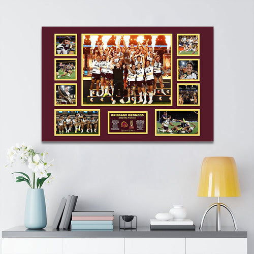 Brisbane Broncos Premiers 2025 Rectangle Canvas With Inner Frame – TANTN17899