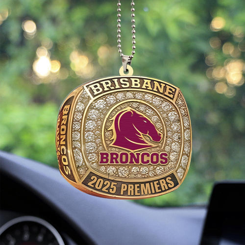 Brisbane Broncos 2025 NRL Premiers Custom Shape 2-sided Acrylic Car Ornament – HOATT13642