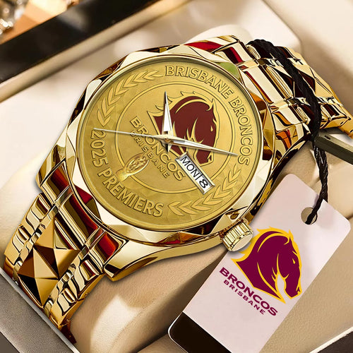 Brisbane Broncos 2025 NRL Premiers Alloy Luxury Quartz Watch – HOATT13736