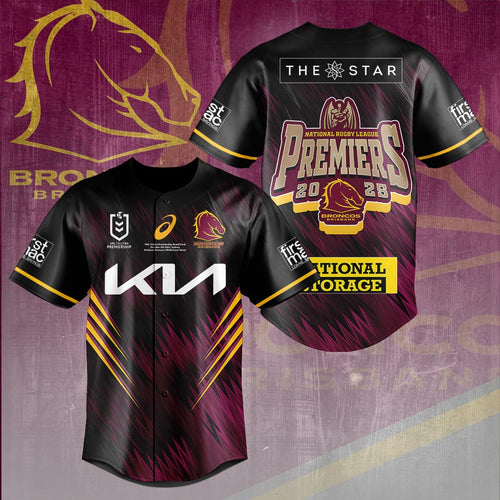 Brisbane Broncos 2025 NRL Premiers Baseball Jersey – HOATT14006