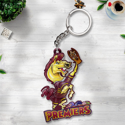 Brisbane Broncos 2025 Premiership Custom Shape 2-sided Keychain – TANTN17144