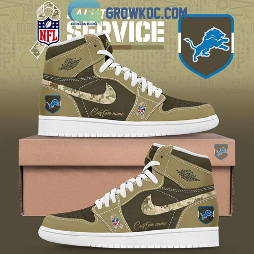 Detroit Lions Salute To Service Air Jordan 1 Shoes
