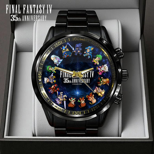 Final Fantasy IV 35th Anniversary Black Stainless Steel Watch – GNE7737
