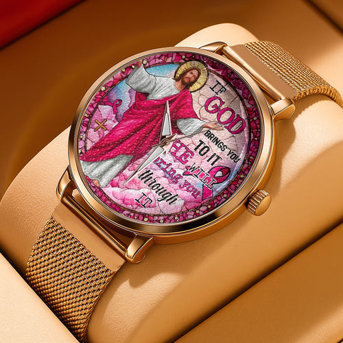 Breast Cancer Awareness Mesh Strap Quartz Watch – HOATT12480