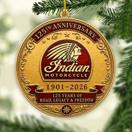 Indian Motorcycle 125th Anniversary Custom Shape 2-side Printed Acrylic Ornament – HOATT26864