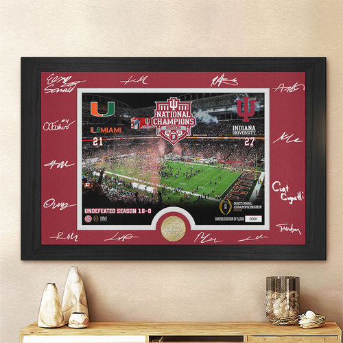 Indiana Hoosiers Football 2025 Rectangle Canvas With Inner Frame – TMTHU3390