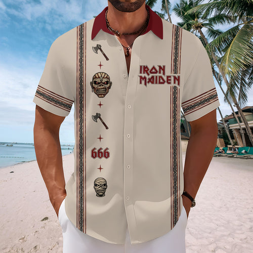 Iron Maiden Short Sleeve Button-Down Shirt – TMTHU7126
