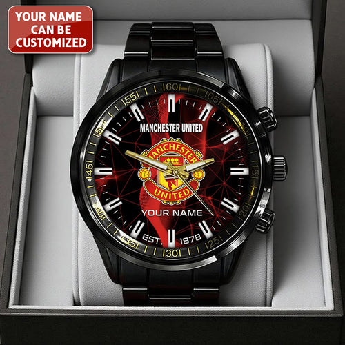 Personalized Manchester United Black Stainless Steel Watch – TANTN23556