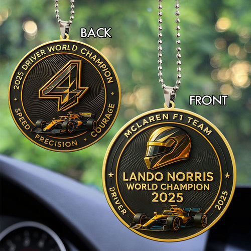 McLaren x Lando Norris 2025 World Champion Custom shape 2-sided Acrylic Car Ornament – MAITM14022