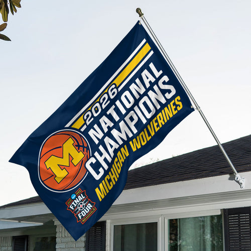Michigan Wolverines 2026 Men's Basketball National Champions 3D Double-side House Flag – HOATT17346
