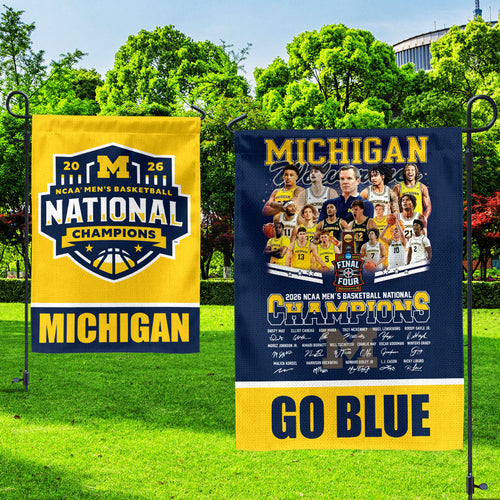 Michigan Wolverines 2026 Men's Basketball National Champions Double-side Garden Flag – HOATT17373