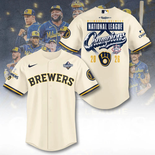 Milwaukee Brewers 2026 National League Champions Baseball Jersey – TANTN26266