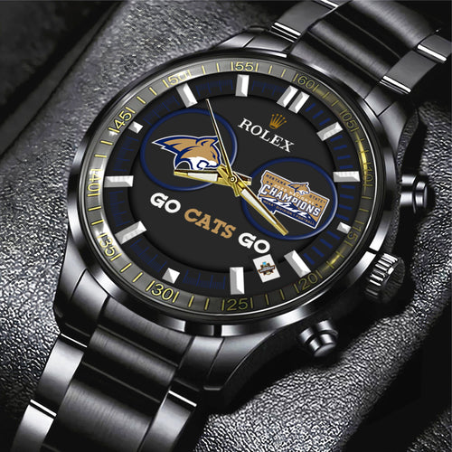 Montana State Bobcats Football 2025 National Champions Black Stainless Steel Watch – MAITM14755