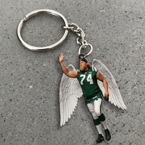 New York Jets x Nick Mangold Custom Shape 2-sided Keychain – MAITM13631