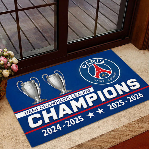 Paris Saint-Germain Champions of Europe 25/26 Custom Doormat – TANTN23331