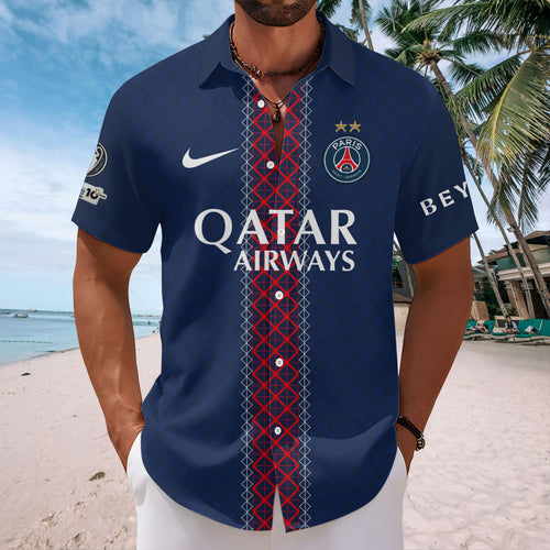 Paris Saint-Germain 25/26 Champions League Champions Short Sleeve Button-Down Shirt – HOATT18322