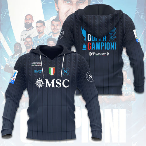 S.S.C. Napoli 2025 Italian Super Cup Champions 3D Apparel – HOATT15310