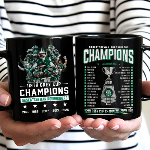 Saskatchewan Roughriders 2025 Grey Cup Champions Ceramic Mug – TANTN18876