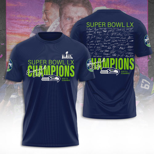 Seattle Seahawks 2025 Super Bowl LX Champions 3D Apparel – TANTN20981