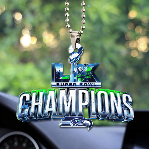 Seattle Seahawks 2025 Super Bowl LX Champions Custom shape 2-sided Acrylic Car Ornament – GNE5004