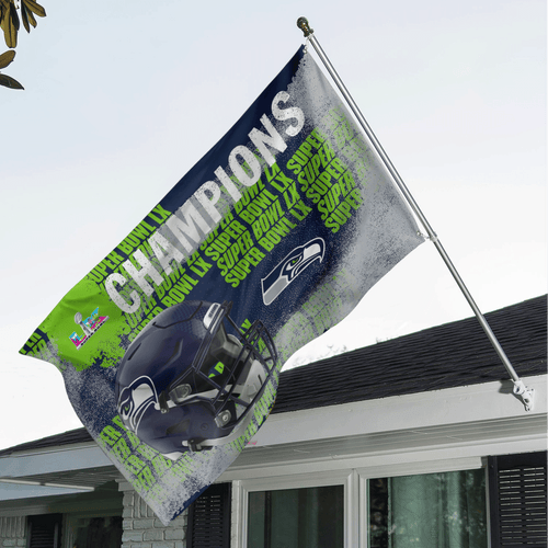 Seattle Seahawks 2025 Super Bowl LX Champions 3D Double-side House Flag – TANTN20985