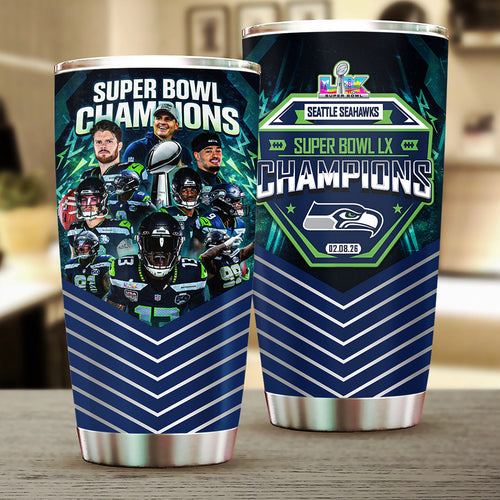 Seattle Seahawks 2025 Super Bowl LX Champions Tumbler Cup – TMTHU3880
