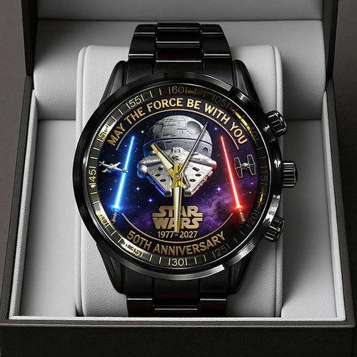 Star Wars 50th Anniversary 2027 Black Stainless Steel Watch – TANTN21319
