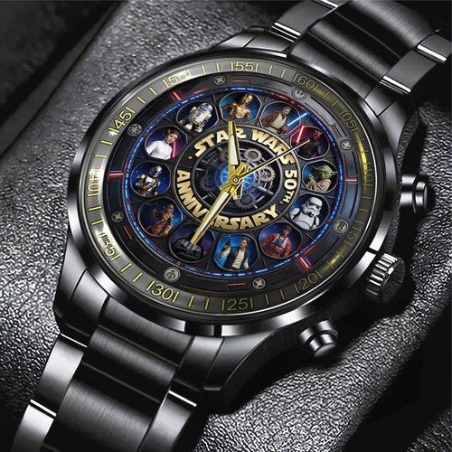 Star Wars 50th Anniversary Black Stainless Steel Watch – TMTHU4190