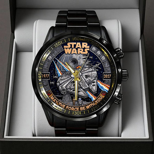 Star Wars 50th Anniversary Black Stainless Steel Watch – TANTN21717