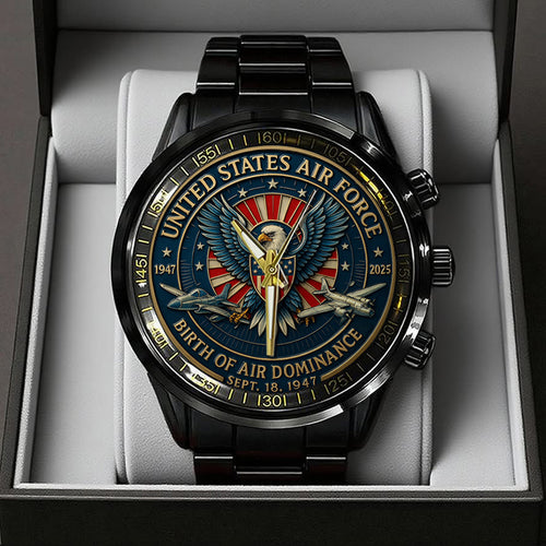 US Air Force Black Stainless Steel Watch – TANTN15885