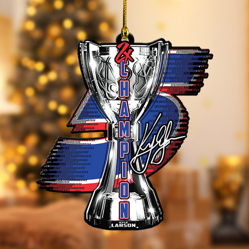 Kyle Larson 2025 NASCAR Cup Series Champion Custom Shape 2-sided Acrylic Ornament – TANTN18396