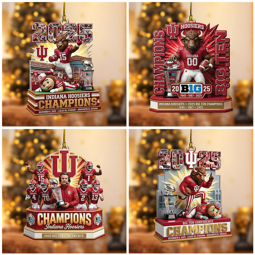 4PCS Indiana Hoosiers Football Custom Shape 2-Side Printed Acrylic Ornament – TANTN19260