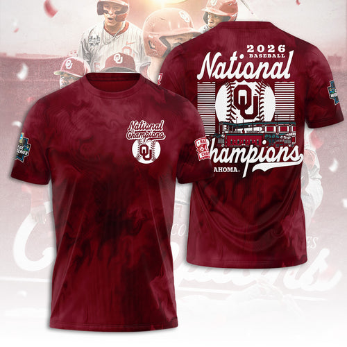 Oklahoma Sooners 2026 NCAA Baseball Men's College World Series Champions 3D Apparel – TANTN23840