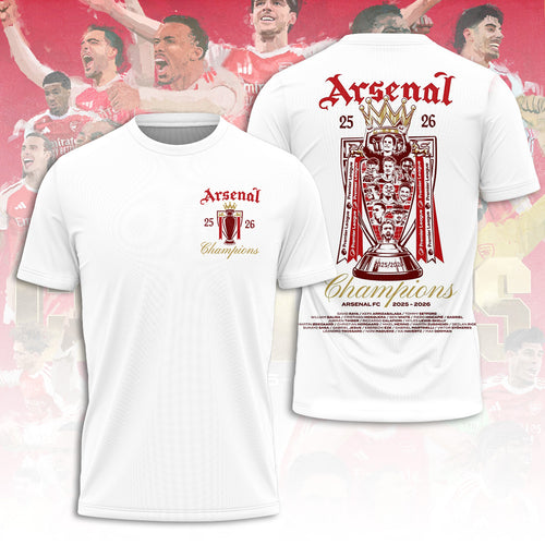 Arsenal FC Premier League Champions 25/26 3D Apparel – TANTN24492