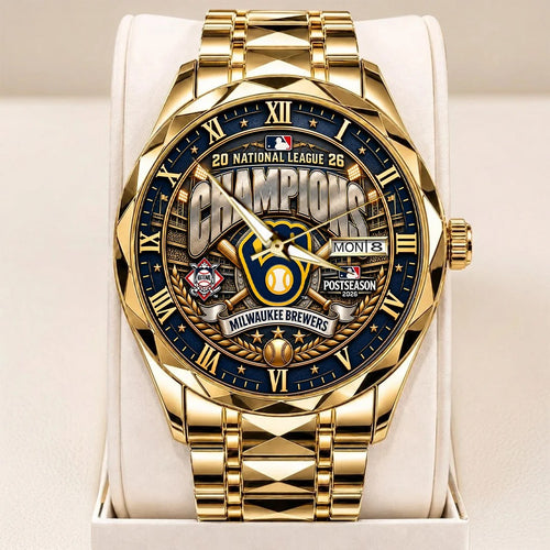 Milwaukee Brewers 2026 National League Champions Alloy Luxury Quartz Watch – TANTN26283