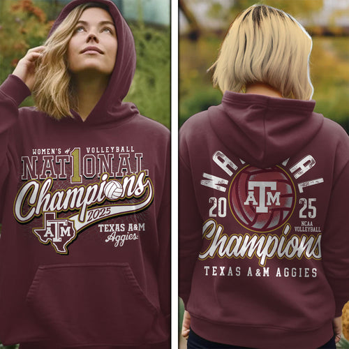 Texas A&M Aggies Women's Volleyball 2025 National Champions 3D Apparel – MAITM14179