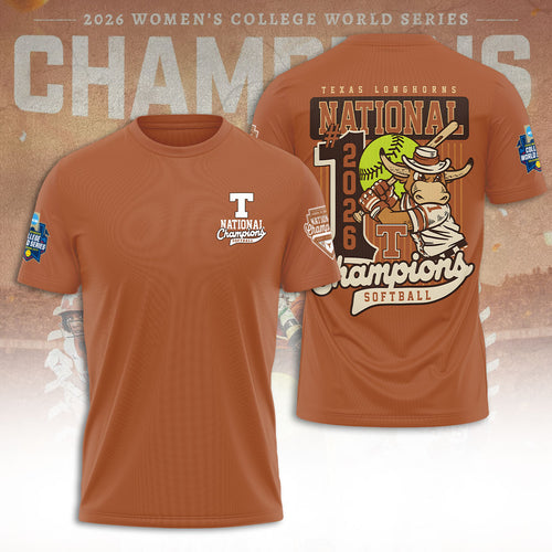Texas Longhorns NCAA Women's Softball Champions 2026 3D Apparel – TANTN23427