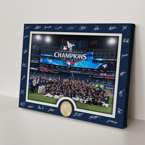 Toronto Blue Jays 2025 American League Champions Rectangle Canvas With Inner Frame – HOATT14307