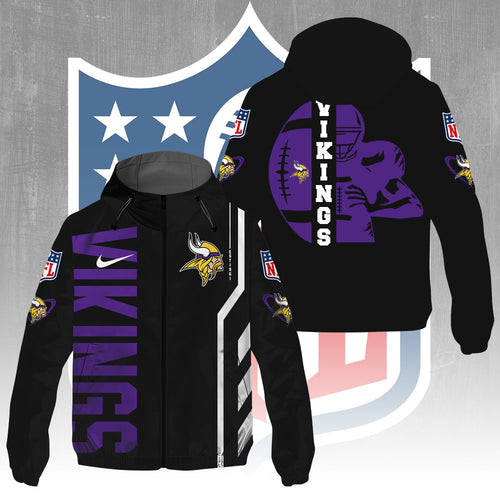 Minnesota Vikings 3D Windbreaker Jacket – GNE4362