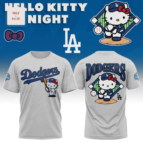 Hello Kitty Los Angeles Dodgers Limited Edition Baseball 3D T-Shirt