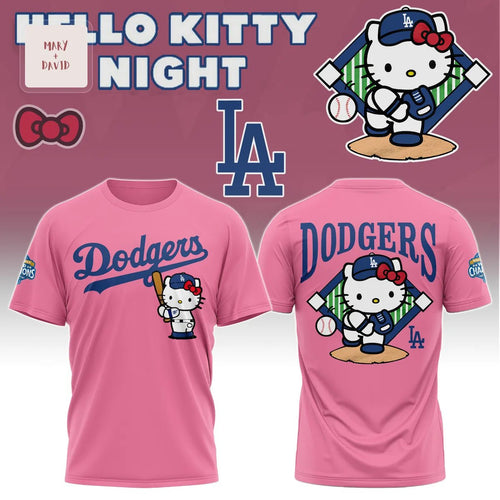 Los Angeles Dodgers Hello Kitty Night Special Edition Pink 3D T-Shirt