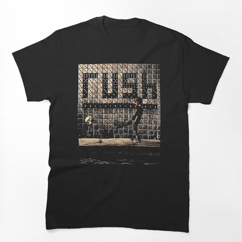 Dice Wall Background With Boy Kicking A Skull Shirt