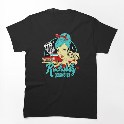 Rockabilly Pin Up Girl Sock Hop Vintage Car Rock And Roll Music Shirt