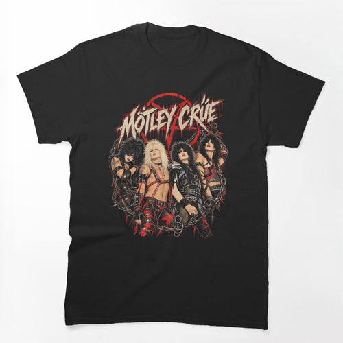 Mötley Crüe Band Vintage 80s Glam Metal Hair Metal Rock Art Shirt
