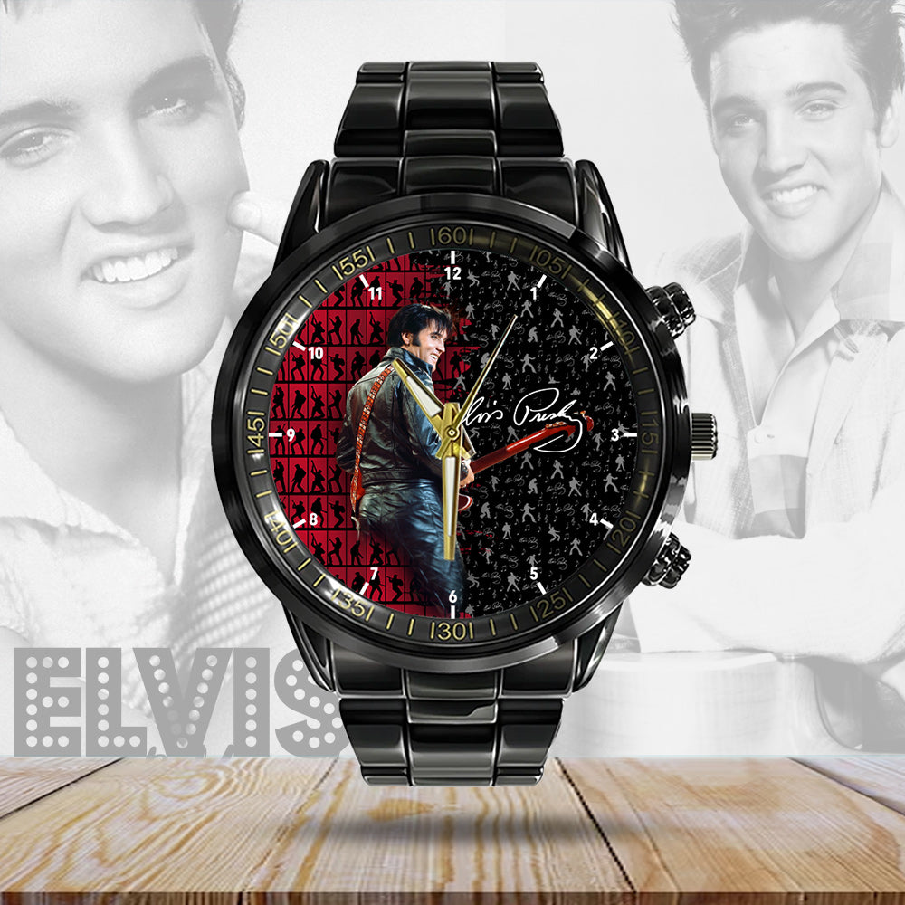 Elvis Presley Black Stainless Steel Watch – HOATT 4536