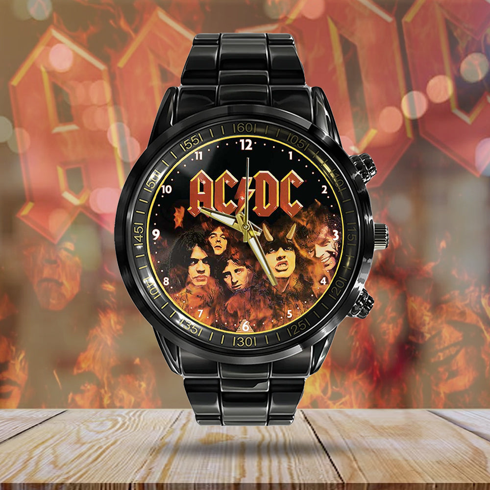 AC/DC Black Stainless Steel Watch – MAITM 7354