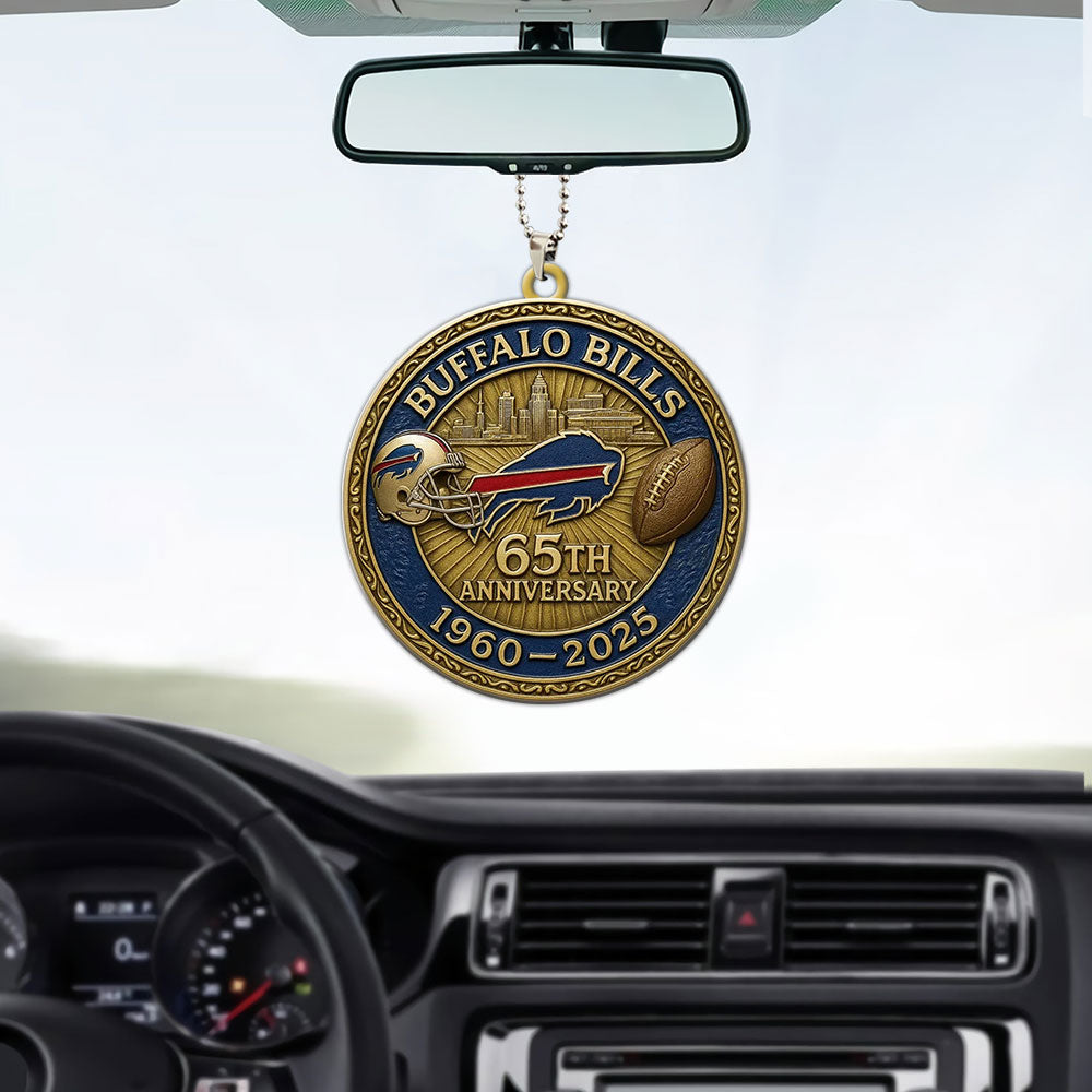 Buffalo Bills 65th Anniversary Custom shape 2-sided Acrylic Car Ornament – MAITM12728